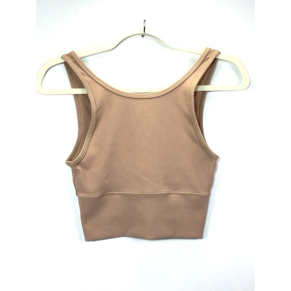 Lululemon Power Pivot Ribbed Tank Top Sz 2 Pink Clay Cropped Length Fitted